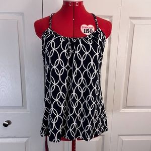 Tart Black & White Circle Print Tank Top L